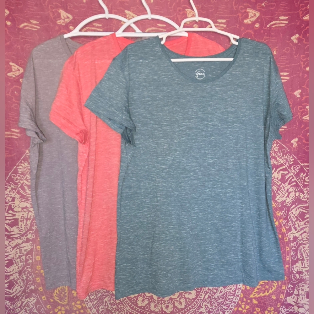Bundle of 3 Gear for Sports Women’s Burnout T-Shirts 2XL Soft Lightweight Casual